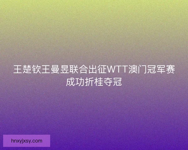 王楚钦王曼昱联合出征WTT澳门冠军赛成功折桂夺冠